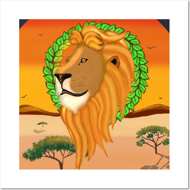 African Lion - Africa Collection Wall Art by Animalillustrator